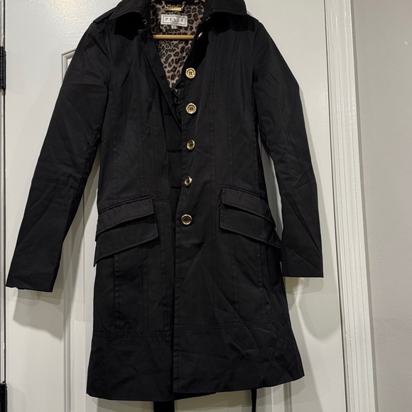 Women’s Black Belted Trench Coat Size Small - Picture 2 of 7